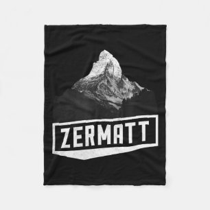 Matterhorn zermatt switzerland skiing holiday fleece blanket