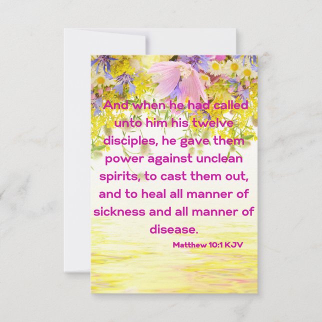 Matthew 10:1 KJV Bible Scripture Pic Greeting Card (Front)