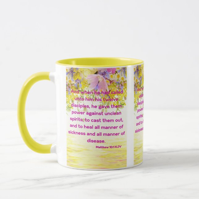 Matthew 10:1 KJV Bible Scripture Pic Two-Tone Mug (Left)