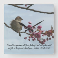 Matthew 10:29 Bible Verse Wall Clock