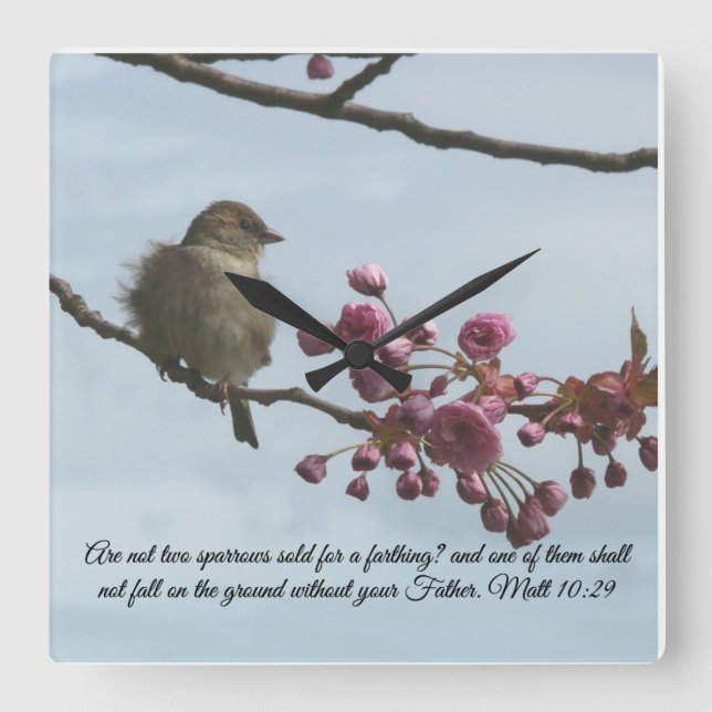 Matthew 10:29 Bible Verse Wall Clock (Front)