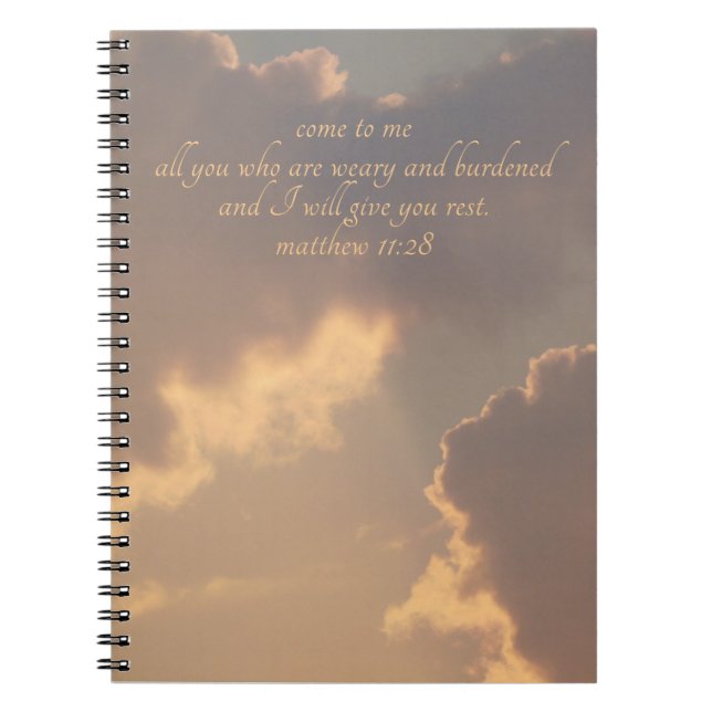 Matthew 11:28 Bible scripture notebook (Front)