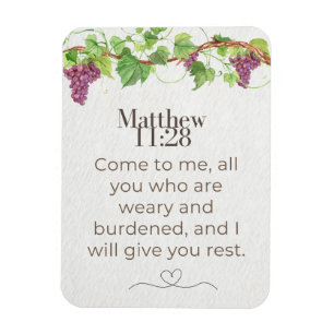 Matthew 11:28 Come to Me Scripture Grapevine Magnet
