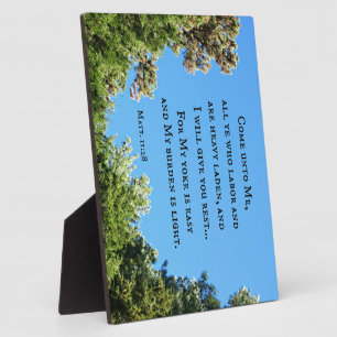 Matthew 11:28 Come unto me all ye who labour.... Plaque