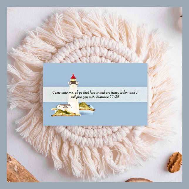 Matthew 11:28 Lighthouse Christian Business Card (Matthew 11:28 Lighthouse Christian Business Card)