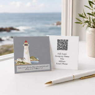Matthew 11:28 Lighthouse Square Business Card
