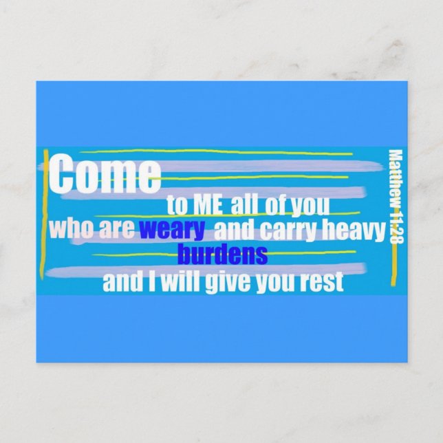 Matthew 11:28 postcard (Front)