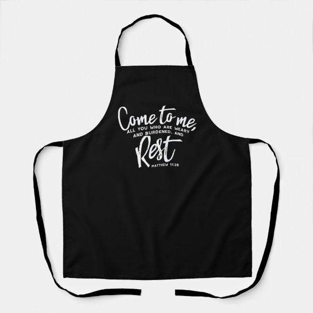 Matthew 11 Bible Verse Apron (Front)