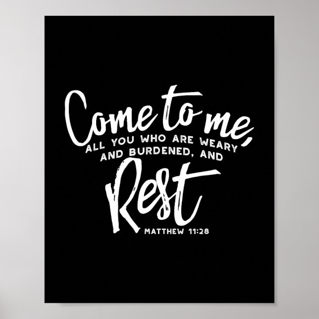 Matthew 11 Bible Verse Poster (Front)