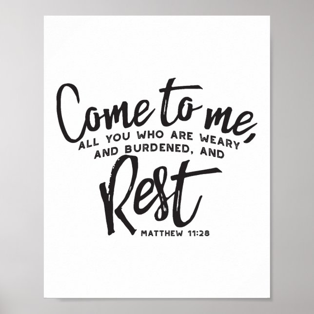 Matthew 11 Bible Verse Poster (Front)
