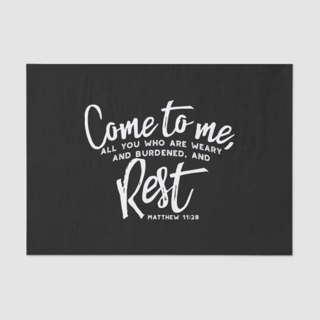 Matthew 11 Bible Verse Tissue Paper (Front)