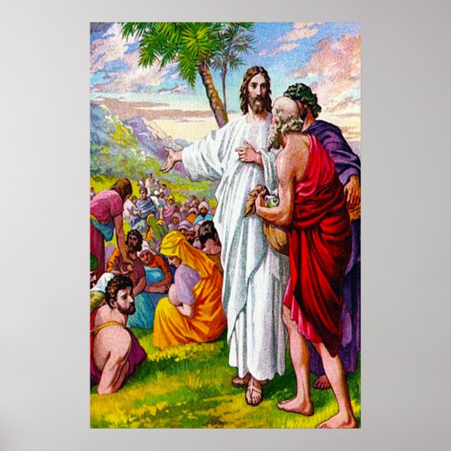 Matthew 14:13-21 Jesus Feeds 5000 Men Poster (Front)