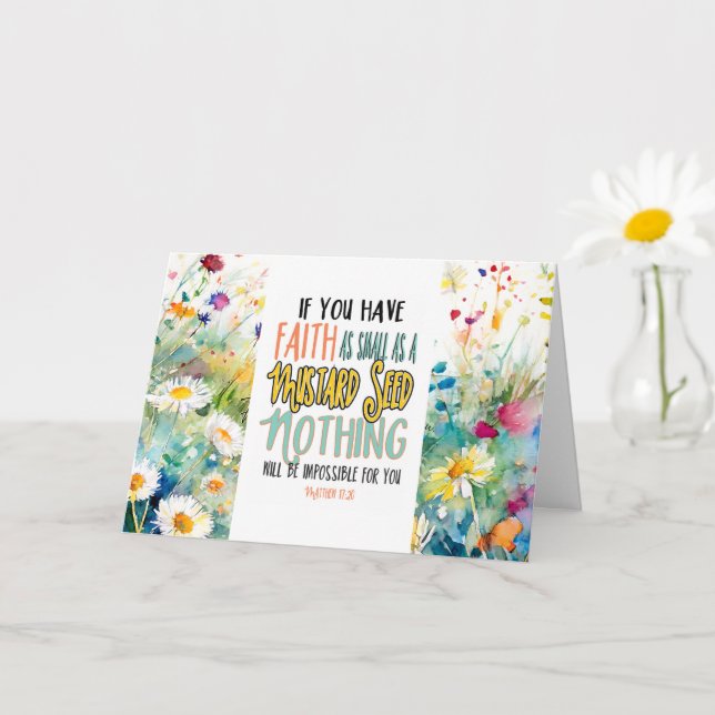 Matthew 17:20 Faith as a Mustard Seed Bible Verse  Card (Small Plant)