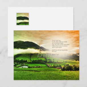 Matthew 17:20 Move Mountains Faith Mustard Seed Postcard