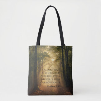Matthew 17:20 tote bag