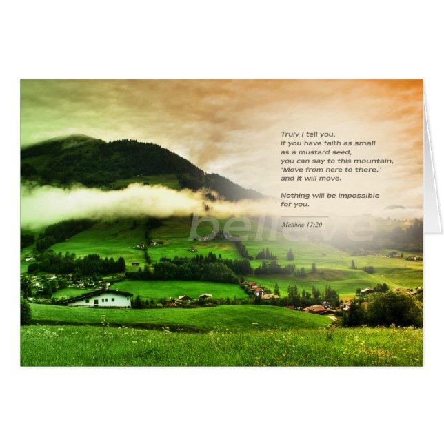 Matthew 17:30 Bible Verse Greeting Card Editable (Front Horizontal)