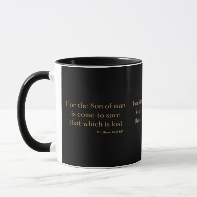 Matthew 18:11 KJV Bible Scripture Two-Tone Mug (Left)