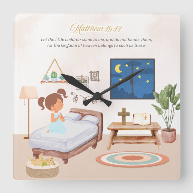 Matthew 19:14 Wall Clock (Front)