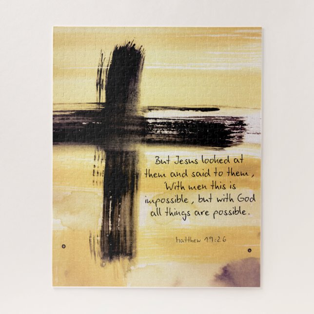 Matthew 19 26 Puzzle (Vertical)