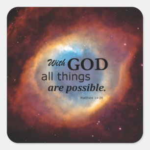 Matthew 19:26 square sticker