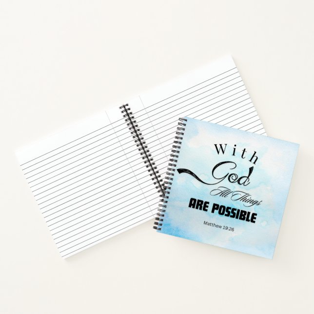 Matthew 19:26 Typography Design Notebook (Inside)