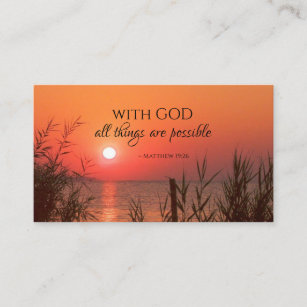 Matthew 19:26 With God all things are possible Business Card