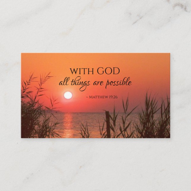 Matthew 19:26 With God all things are possible Business Card (Front)