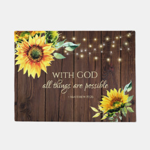 Matthew 19:26 With God all things are Possible Doormat