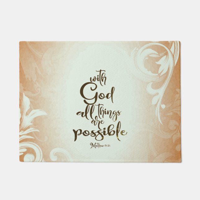 Matthew 19:26 With God All Things are Possible Doormat (Front)