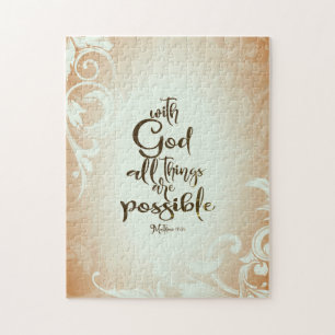 Matthew 19:26 With God All Things are Possible Jigsaw Puzzle