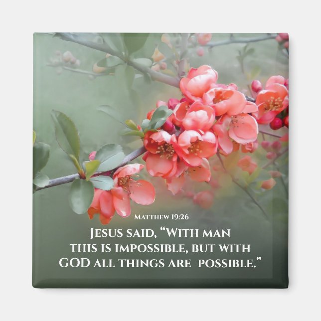 Matthew 19:26 With GOD All Things are Possible Magnet (Front)