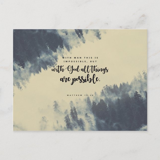 Matthew 19:26 - With God all things are possible Postcard (Front)