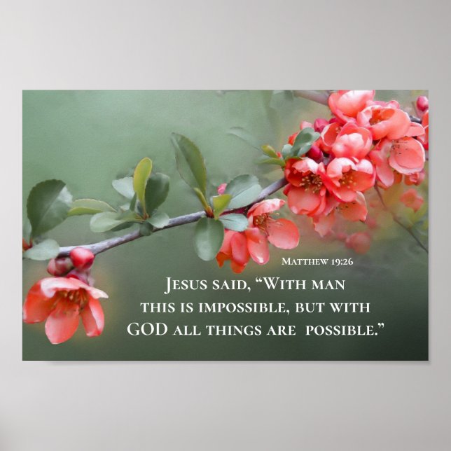 Matthew 19:26 With GOD All Things are Possible Poster (Front)
