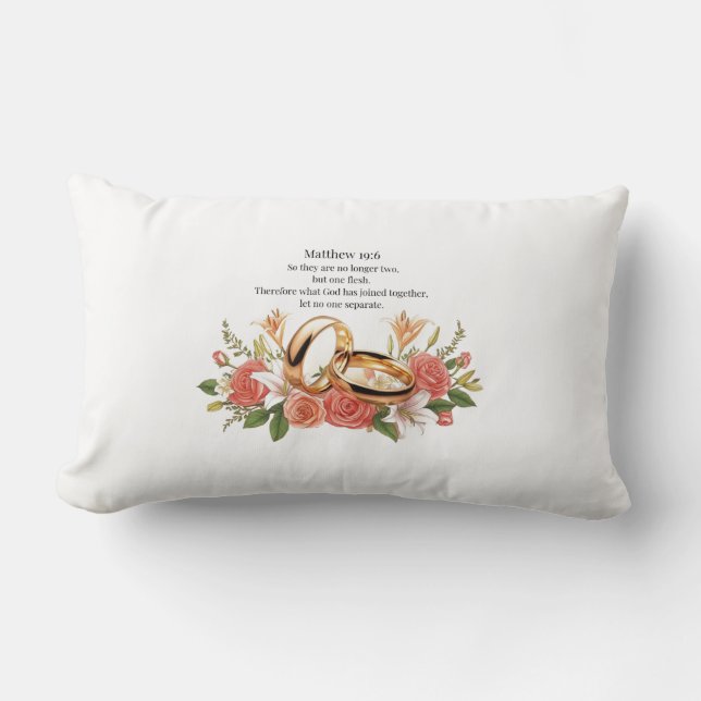 Matthew 19:6 Wedding throw pillow (Front)