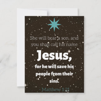 Matthew 1:21 Christmas Card