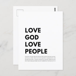 Matthew 22:37-40 Love God Love People Postcard