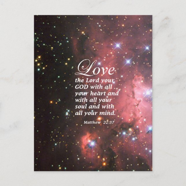 Matthew 22:37 postcard (Front)