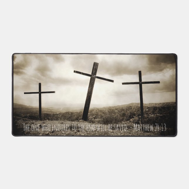 MATTHEW 24:13 Desk Mat (Front)
