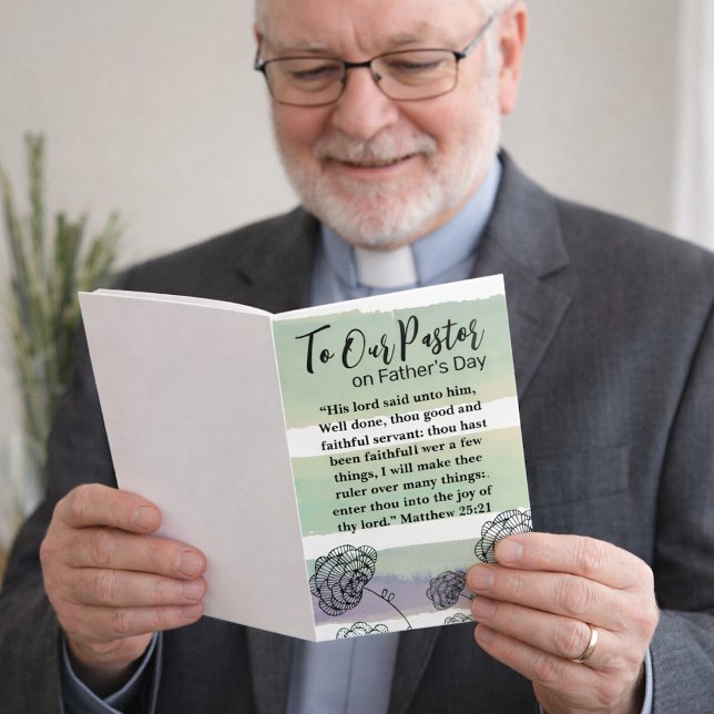Matthew 25:21 Pastor Appreciation Father's Day  Thank You Card (Creator Uploaded)