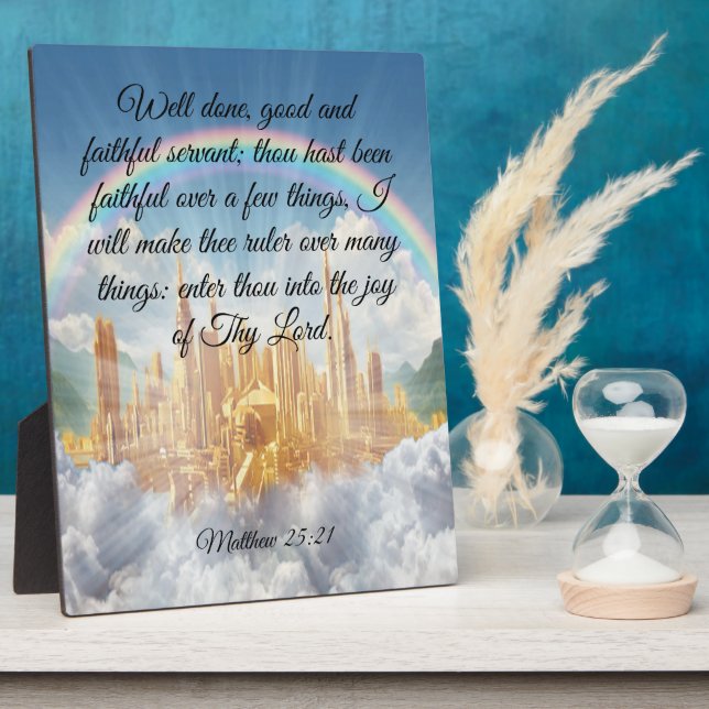Matthew 25:21   plaque (Side)