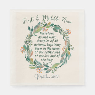 Matthew 28:19 Baptismal  Napkin