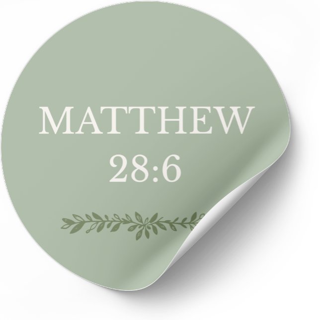 Matthew 28:6 – He Is Risen Easter Sticker (Faith-based Easter sticker inspired by Scripture and resurrection hope.)