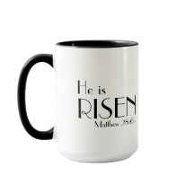 Matthew 28:6b He is Risen Bible Verse Mug