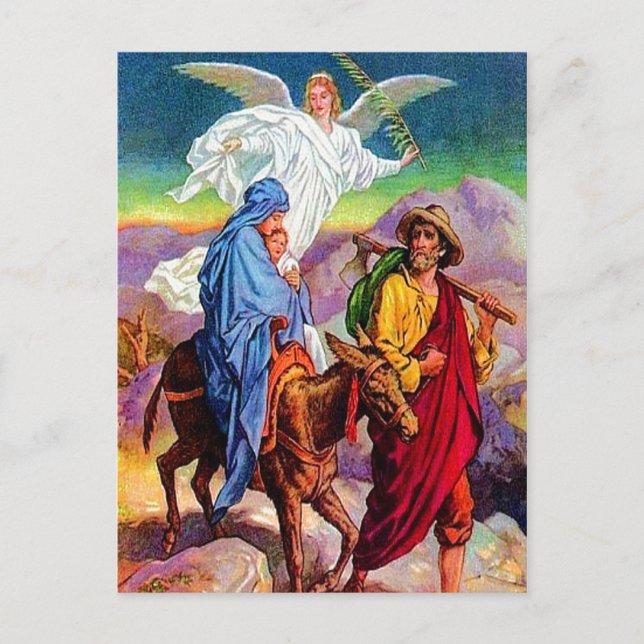 Matthew 2:13-18 Fleeing to Egypt postcard (Front)