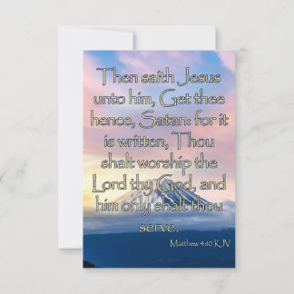 Matthew 4:10 KJV Bible Verse Pic Greeting Card