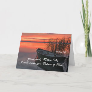 Matthew 4:19 Fishers of Men Christian Bible Verse Card