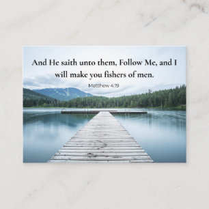 Matthew 4:19 Follow Me Jesus Bible Verse Business Card