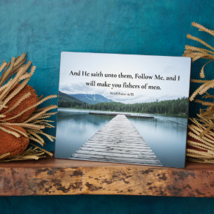 Matthew 4:19 Jesus Said Follow Me Bible Verse Plaque
