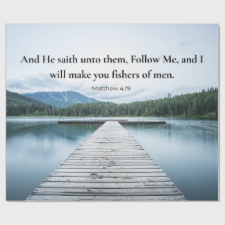 Matthew 4:19 Jesus Said Follow Me Bible Verse Wrapping Paper