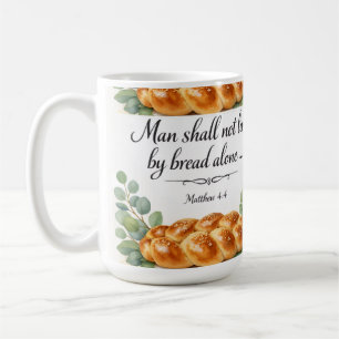 Matthew 4:4 Kitchen Decor Messianic Jewish Gift Coffee Mug